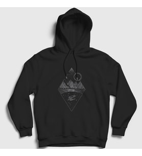 Presmono Unisex Siyah Earth Camper Kamp Kapüşonlu Sweatshirt 371227tt