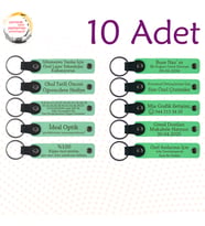 Yeşil & Fıstık Yeşili, Düğün Törenlerine Katılanlara Armağan, 10’lu Set, Kişisel Tarihli Anahtarlık