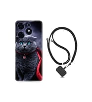 Spark 10 Pro Uyumlu Kılıf Silikon Boyun Askılı İpli Desenli Silikon Super Cat 1666