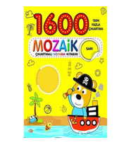 1600 Mozaik Çıkartmalı Boyama Kitabım Sarı Kitap