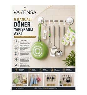 Çok Kancalı Vantuzlu Askılık Mutfak Banyo Düzenleyici