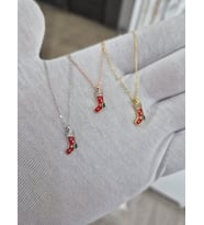 925 Ayar Papatya Silver Yılbaşı Hediye Çizme Kolye.rose.gold.rodaj