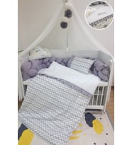 Baby Clime Masal Serisi 80x130 İsim Nakışlı Bebek Uyku Seti Örgü Korumalı