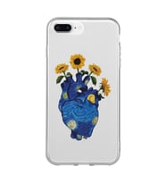 Iphone 7 Plus ve 8 Plus Uyumlu Vincent Van Gogh Kalp Tasarımlı Şeffaf Telefon Kılıfı