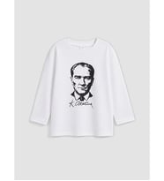 LCW Kids Beyaz Atatürk Baskılı Erkek Çocuk Tişört