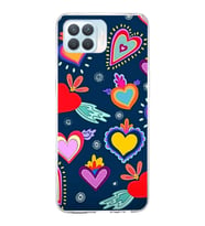 PrintiFy Oppo Reno 4 Lite  ile Uyumlu 1mm Slim Fit Retro Renkler 3 Baskılı Şeffaf  Kılıf