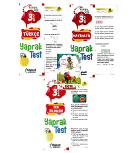 3.Sınıf Bilgiseli Türkçe-Matematik-Fen Bilimleri Yaprak Test (Karışık)