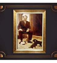 Altın Varaklı Çerçeveli Paspartulu Atatürk Tablo DC0636 (Gold)