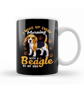 Mom I Wake Up Every Morning With a Beagle By My Side Kupa Bardak Porselen