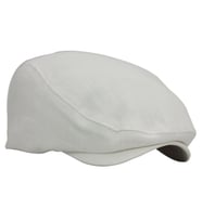 Beyaz Kasket Pamuklu London Flat Cap Şapka