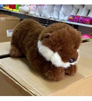 Peluş Kahverengi Uyku Arkadaşı Yatan Susamuru Büyük Boy Su Samuru Peluş 50 cm Pelüş