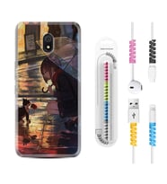 Xiaomi Redmi 8A 8 Pro 9C 9T 10C 11T Pro Kılıf Kablo Koruma Spiral Silikon Kız ve Kedi 1762