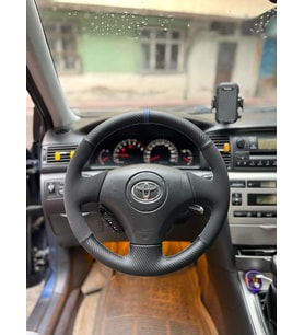 Toyota Corolla 2002-2008 Araca Özel Direksiyon Kılıfı (NUBUK KARBON YÜZÜKLÜ) (Karışık)