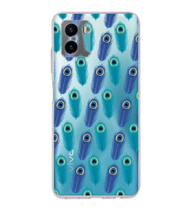 PrintiFy Vivo Y15s ile Uyumlu 1mm Slim Fit Nazar Boncuğu 4 Baskılı Şeffaf  Kılıf