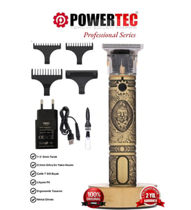 Powertec TR-1818 Şarjlı Sakal-Ense Çizim/Kesim/Sıfırlama Makinesi Standlı (Kuaför Tipi)