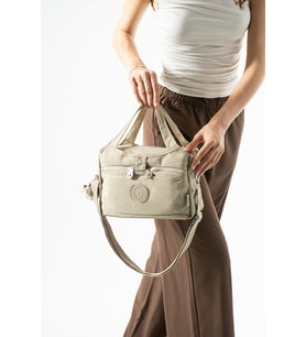Ultra hafif, çok bölmeli Kol, Omuz El çantası (spor, seyahat, gündelik) Bej Model: 571-6Z