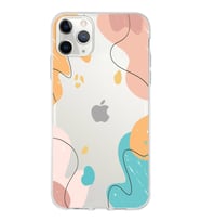 Apple iPhone 11 ProMax Uyumlu Kapak Karışık Renkler Tasarımlı Şeffaf Silikon Kılıf