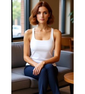 Kadın Kare Yaka Örme Spor Üst Bluz Kalın Askılı Dalgıç Kumaş Yazlık Sporwear Koleksiyonu