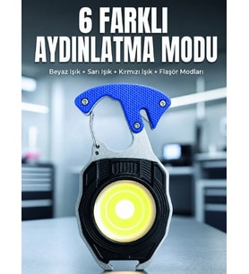 Araç Kamp Outdoor Ve Tamir İşleri İçin Çok Amaçlı Cob Led Şarjlı Kurtarma Ve Çalışma Feneri