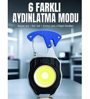 Araç Kamp Outdoor Ve Tamir İşleri İçin Çok Amaçlı Cob Led Şarjlı Kurtarma Ve Çalışma Feneri