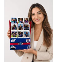Trabzonspor Taraftarına Özel Resimli Anı Buketi - 9 Fotoğraflı Bordo Mavi (30x20 cm)