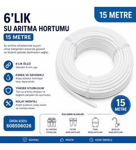 6’Lık Su Arıtma Hortumu 15 Metre 608506026