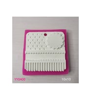 YY0400 Üstü Noktalı Çiçekli Fırfırlı Kare Çerçeve Silikon Kalıp