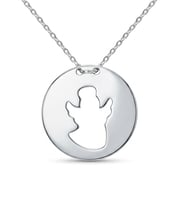Minimalist Yuvarlak Kesim Melek Oyma 925 Ayar Gümüş Kolye