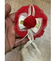 9 CM PÜSKÜLLÜ TOMURCUK TAŞLI EL YAPIMI BROŞ YAKA İĞNESİ TÜRBAN İĞNESİ (Kırmızı)