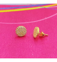 Altın Gold nokta taşlı gümüş küpe