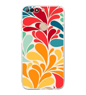 PrintiFy Huawei Y7 2018 ile Uyumlu Retro Color 5  Kamera Korumalı Şeffaf  Kılıf