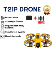 T21 PRO Drone Çift HD Kamera FPV Canlı Yayın Fırçasız Motor Engel Algılamalı Katlanabilir Drone