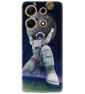 Infınix Note 30 Kılıf Silikon Desen Özel Seri Astronot ve Dünya 1759
