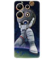 Infınix Note 30 Kılıf Silikon Desen Özel Seri Astronot ve Dünya 1759