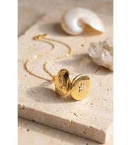 316L Çelik Zincir Gold Renk Açılabilir Madalyon Kolye 5886 - SSSSSS3597-9217