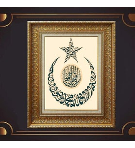 Gold Altın Kalın Çerçeveli Paspartulu Tablo s1537