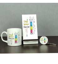 Kimya Öğretmenine Hediye Üçlü Set (Kupa + Telefon Standı + Anahtarlık)i
