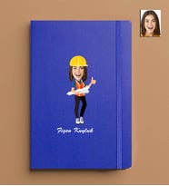 Kişiye Özel Kadın Model 13x21 Mavi Defter-31