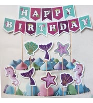 Deniz Kızı Happy Birthday Şekilli Kürdan Set