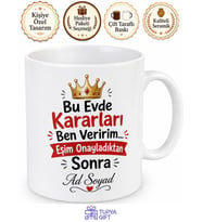 Evin Gerçek Patronu Eşime Otorite Temalı Esprili Kupa Bardak Hediye