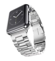 Apple Watch 44mm Uyumlu Kordon Paslanmaz Metal Baklalı Tasarım KRD-04 Kayış