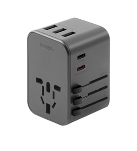 TravelWorld 35 Universal 35W Type-C 15W Type-C ve 12W USB Çıkışlı PD Hızlı Şarj Aleti - Koyu Gri