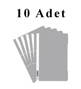 10 Adet A4 Gri Telli Dosya 1 Paket Ekonomik Kaliteli Telli Dosya Ofis Büro Okul