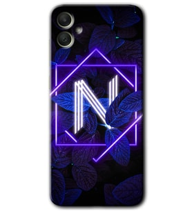 Galaxy A05 Kılıf HD Desen Baskılı Kılıf - Dark Neon Yaprak N Harfi