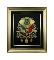 e38 EL İŞÇİLİĞİ MARAŞ İŞİ OSMANLI ARMASI 91*81 cm - 5608
