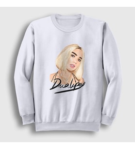 Presmono Unisex Beyaz Blonde Dua Lipa Sweatshirt 319761tt