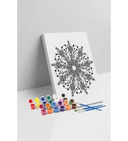 Panda Desenli Mandala Tuval Boyama Seti 40x50 cm