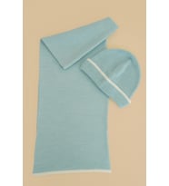 Chuba Çocuk Selanik Örgü Atkı Bere Takımı 7-9 & 10-12 Yaş Mavi CHKIDS106