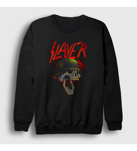 Presmono Unisex Siyah Soldier V2 Slayer Sweatshirt 294970tt