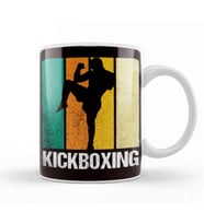 Retro Kickboxing Vintage Kickboxer Fighting MMA Fighter Kupa Bardak Porselen